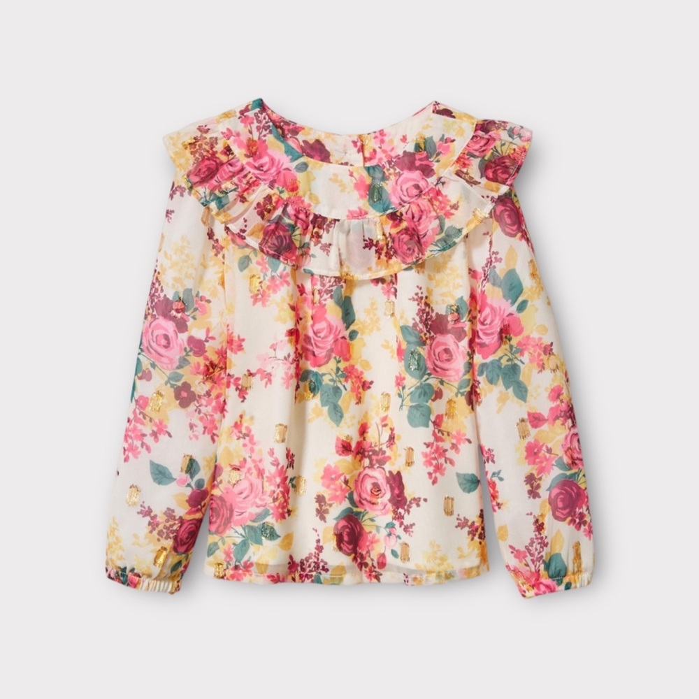 Janie and Jack Floral Chiffon Top